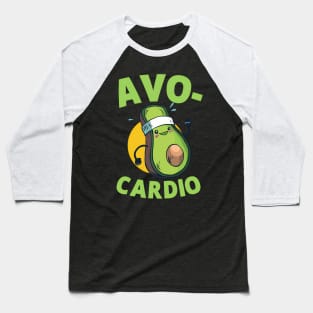 Avo-Cardio Pun Workout Running Avocado Exercise Baseball T-Shirt